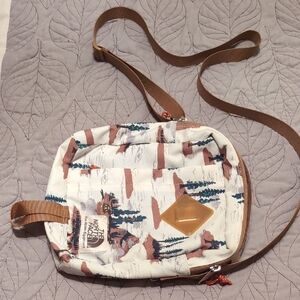 The North Face Women's Patterned Cream and Brown Crossbody Bag
